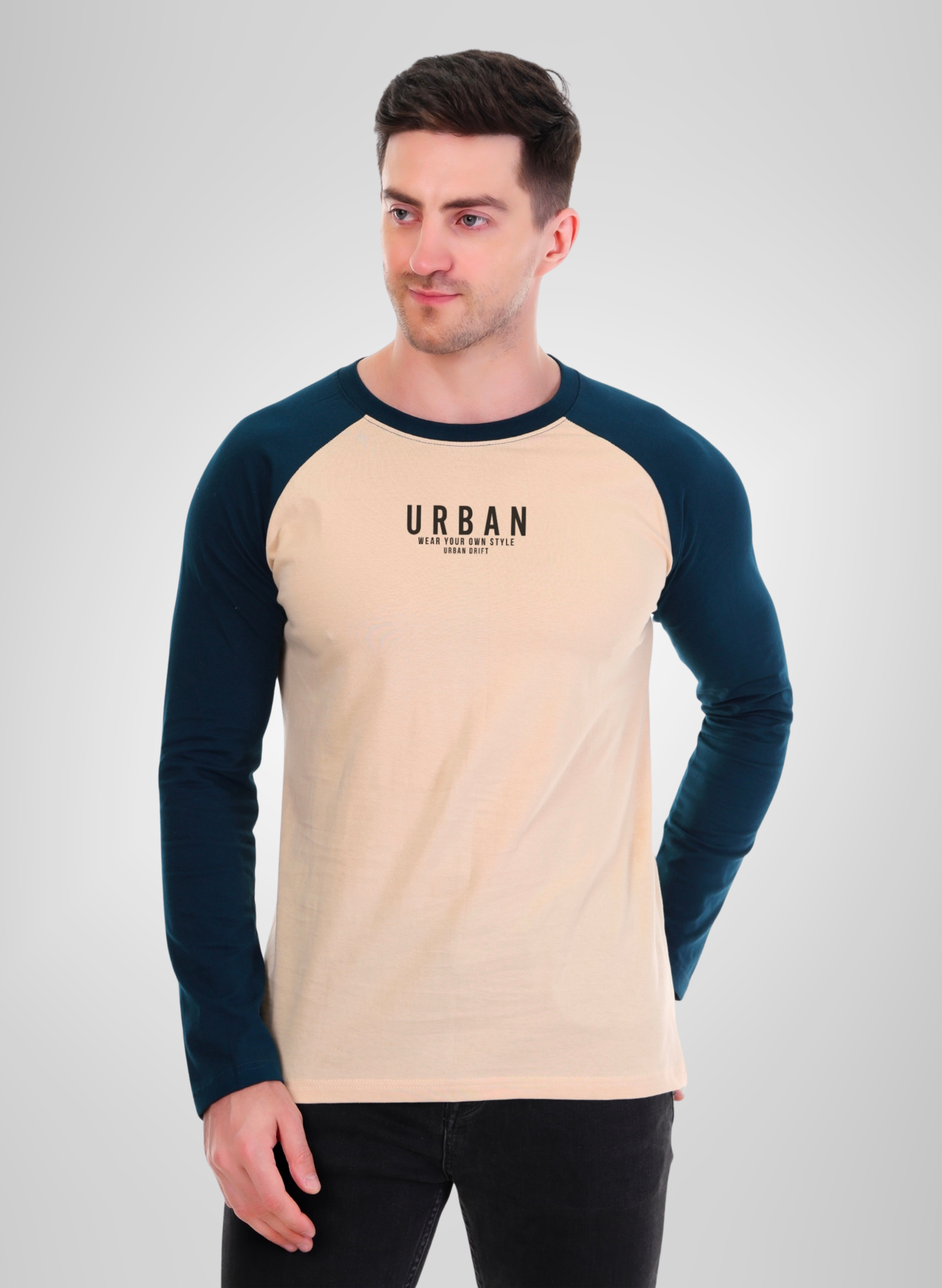 Tea Blue-Sandal Full Sleeve T-Shirt