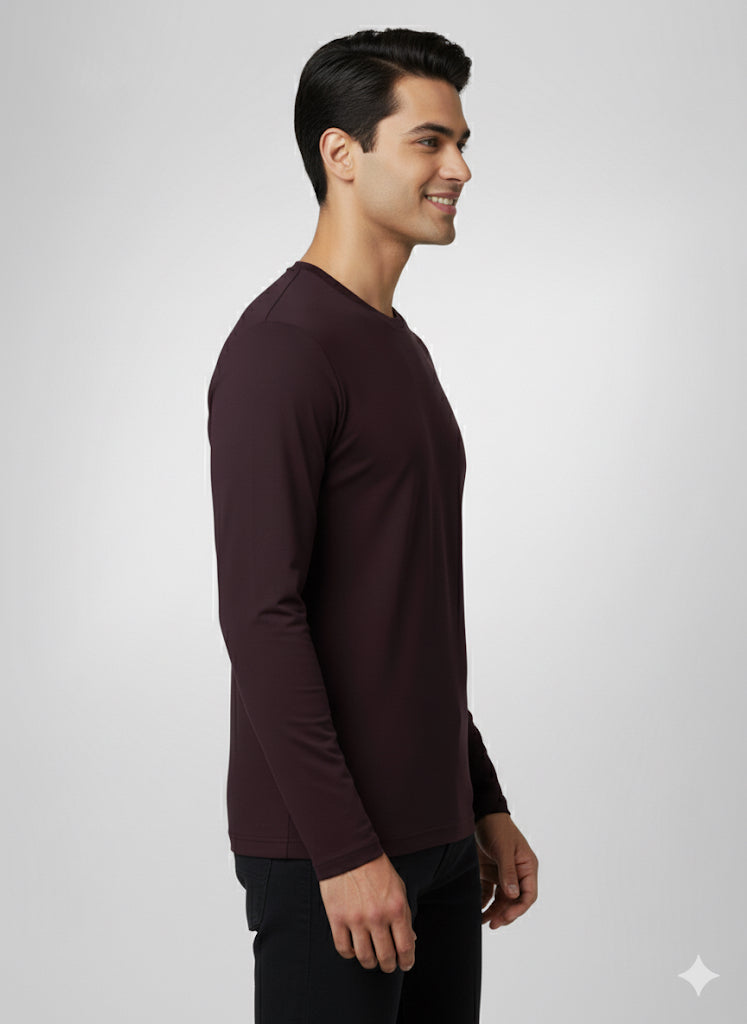 Wine Full Sleeve T-Shirt