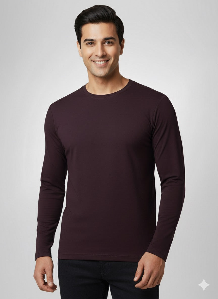 Wine Full Sleeve T-Shirt