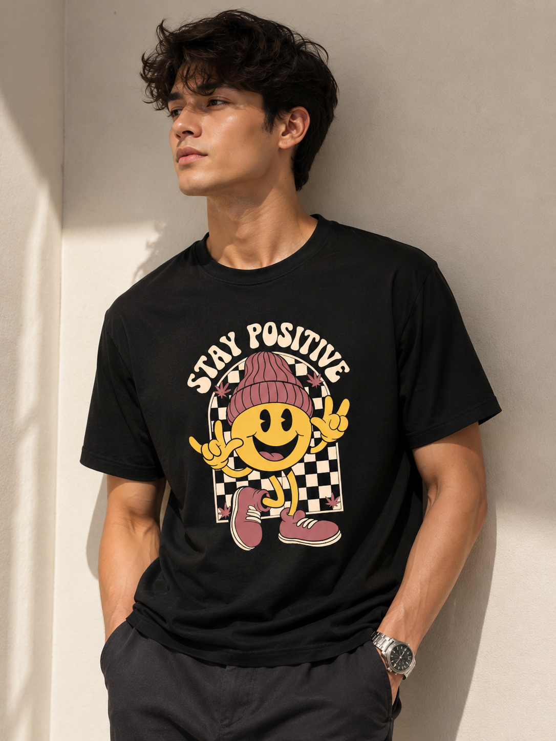 Stay Positive Half Sleeve T-Shirt