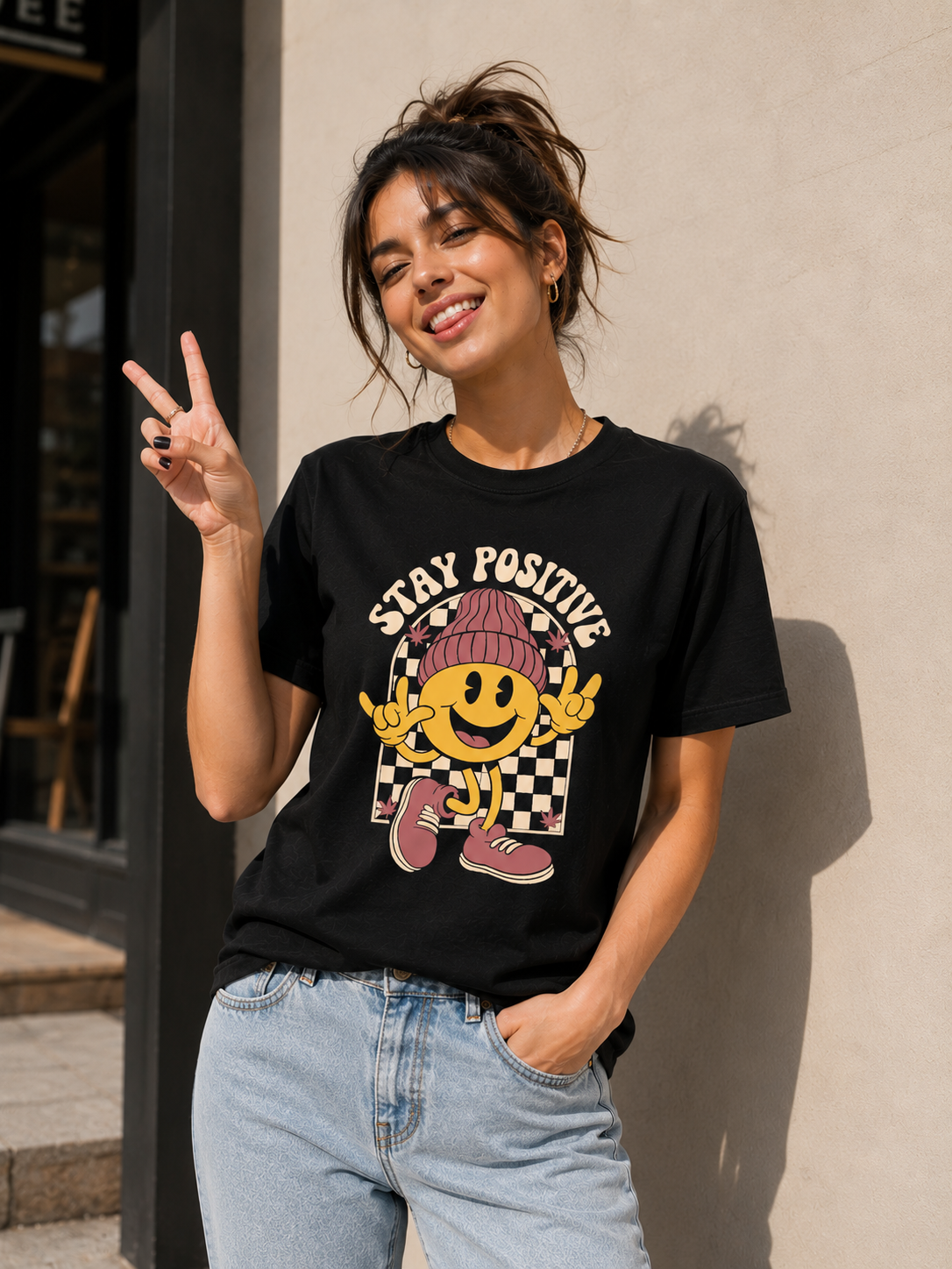 Stay Positive Half Sleeve T-Shirt
