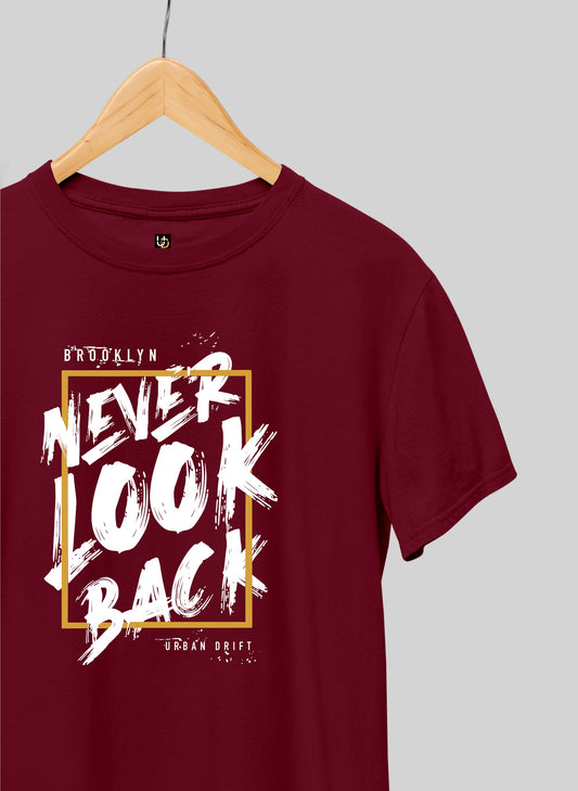 Never Look Back Teal Blue Half Sleeve T-Shirt