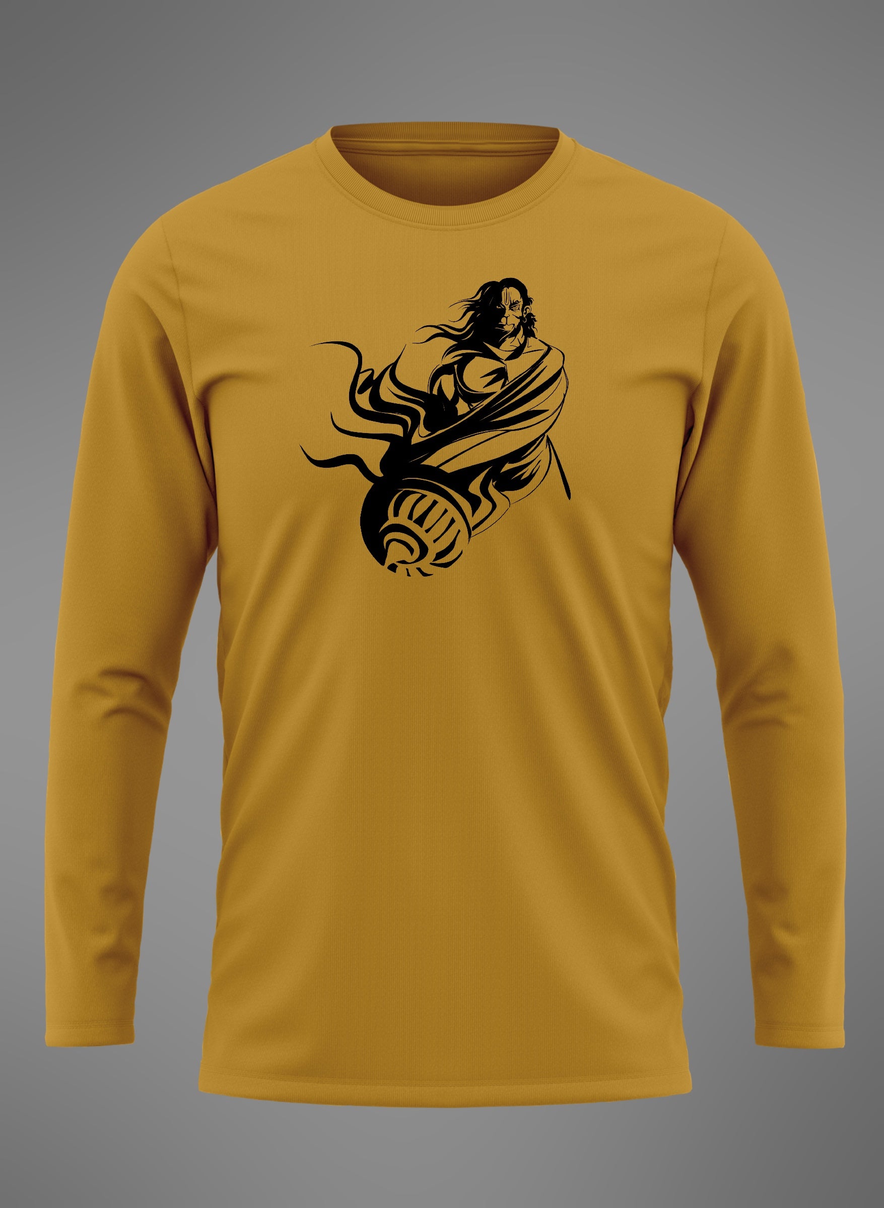 Bajrangbali Mustard Full Sleeve T Shirt