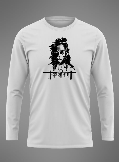 Jai Hanuman White Full Sleeve T Shirt