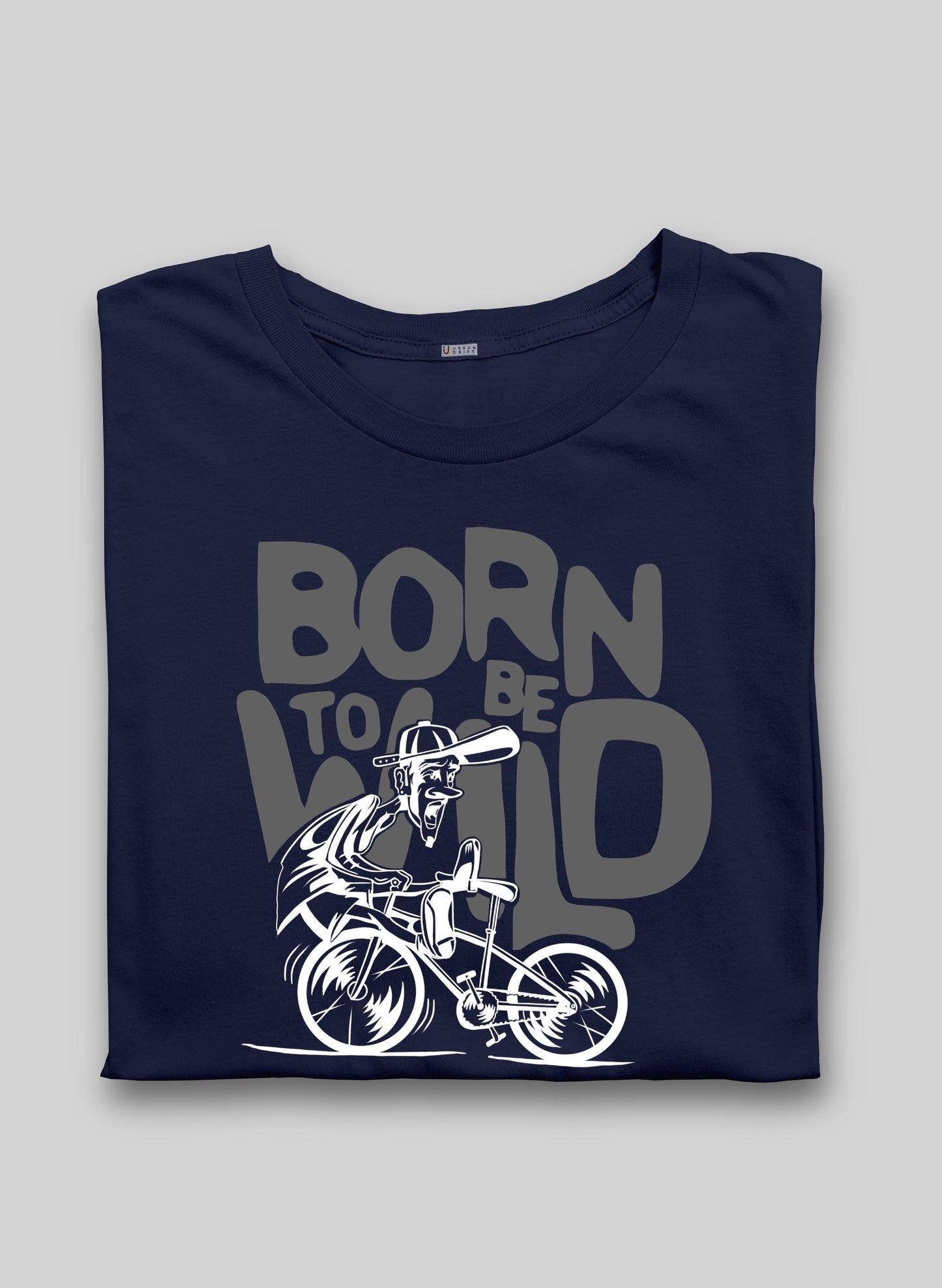 Born to be Wild Navy Blue Half Sleeve T-Shirt