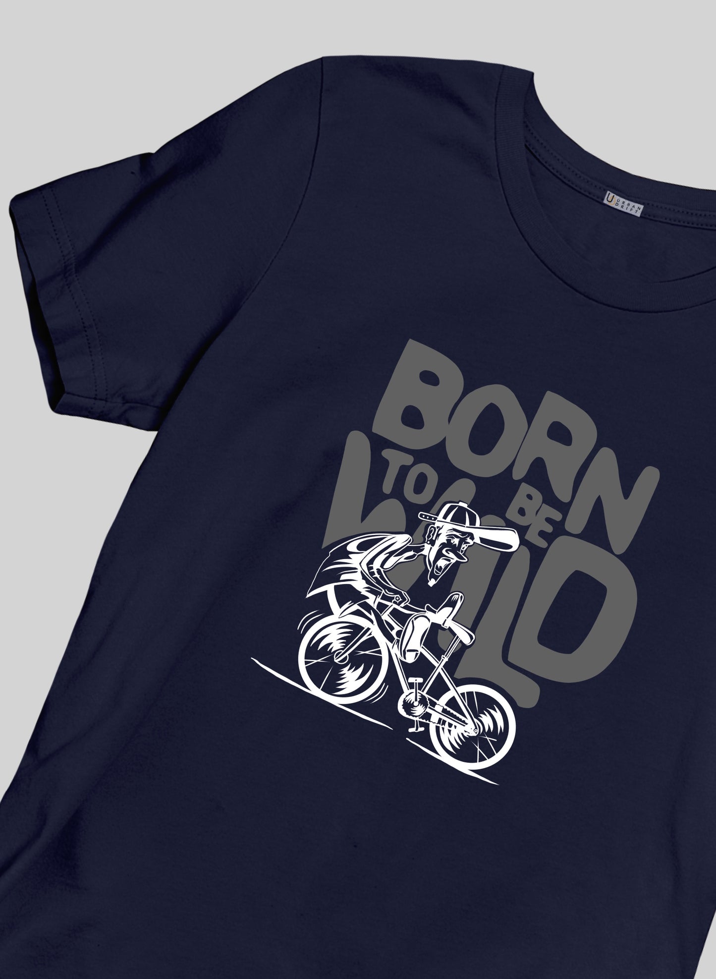 Born to be Wild Navy Blue Half Sleeve T-Shirt