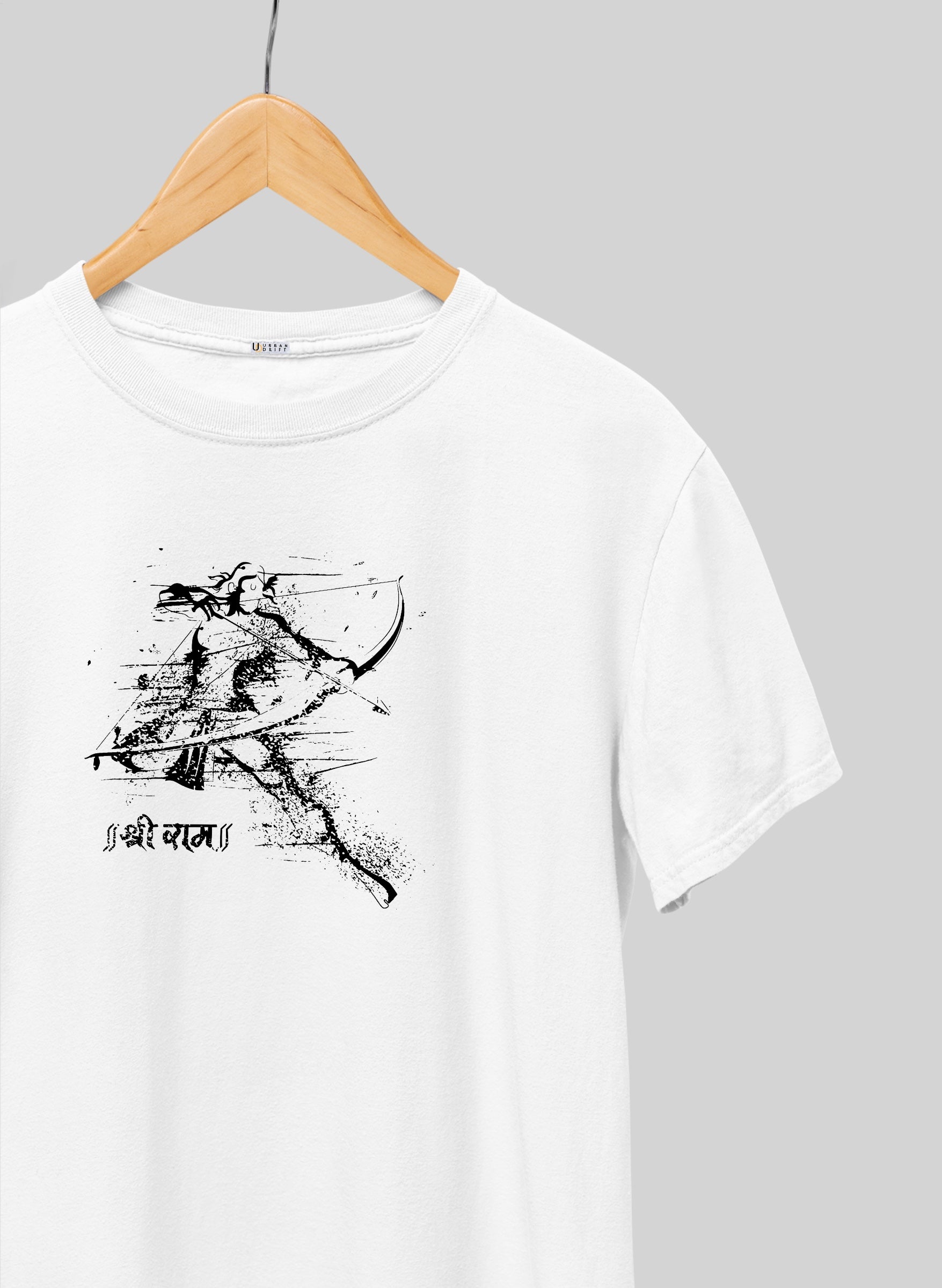 Shree Ram White Half Sleeve T-Shirt