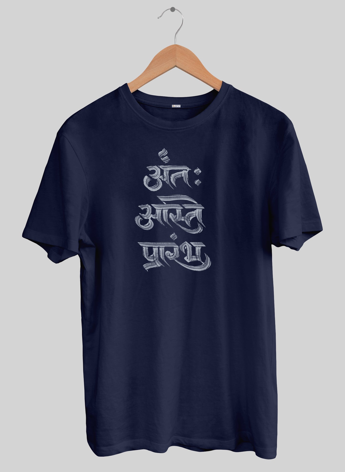 PRARAMBH Navy Blue Half Sleeve T-Shirt