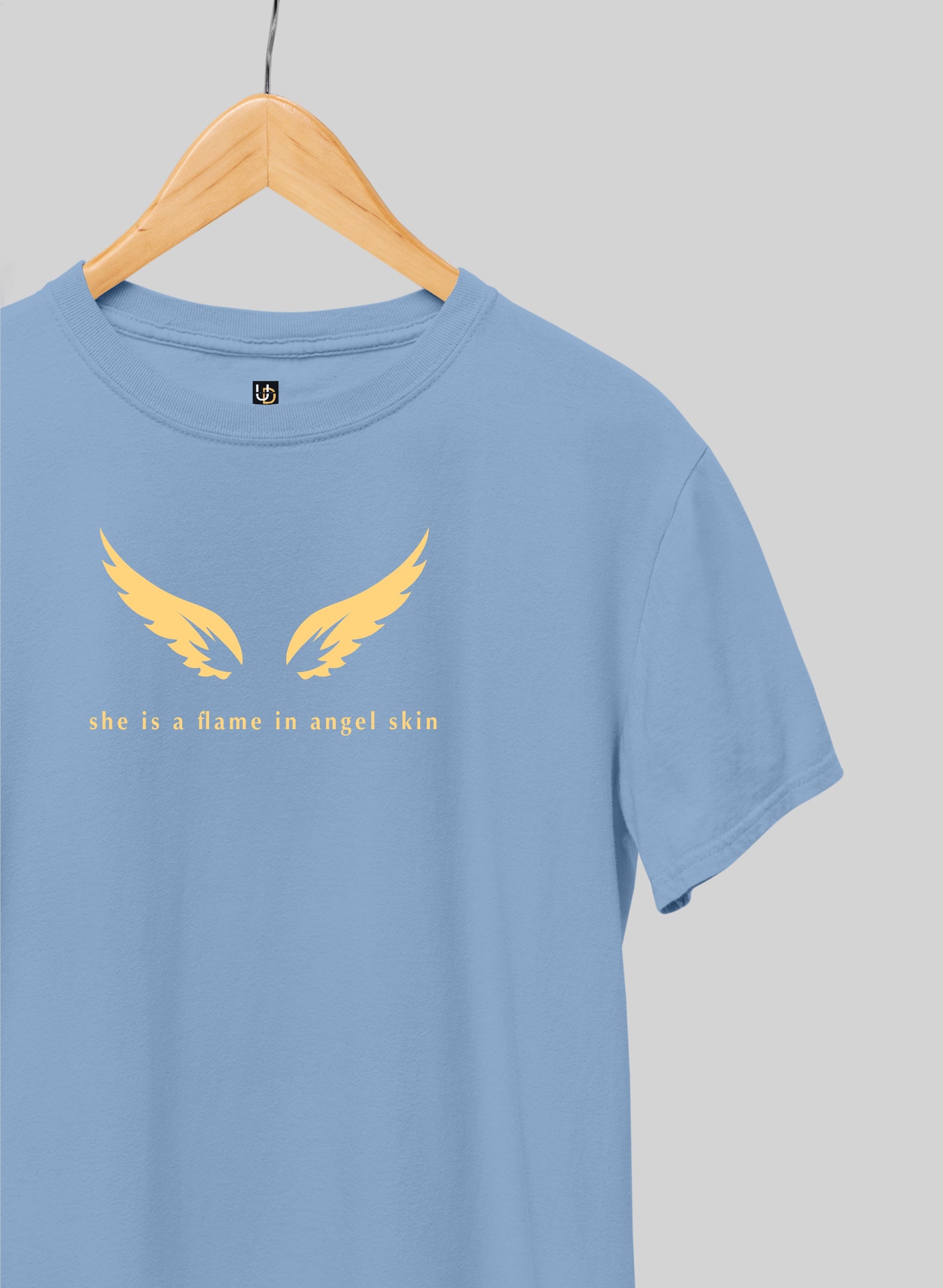Flame in Angel Skin Half Sleeve T-Shirt