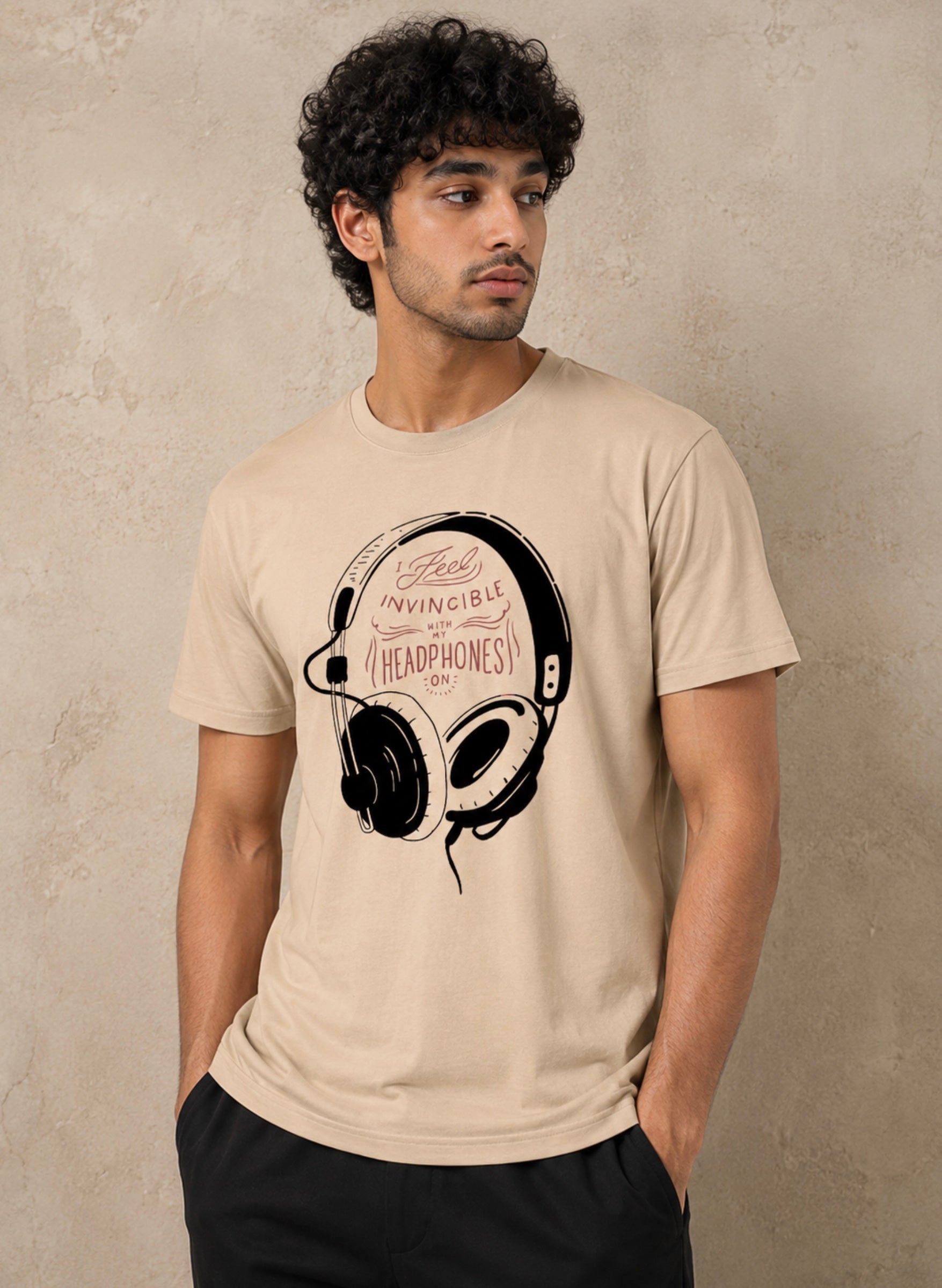 Invincible With My Headphones Half Sleeve T-Shirt