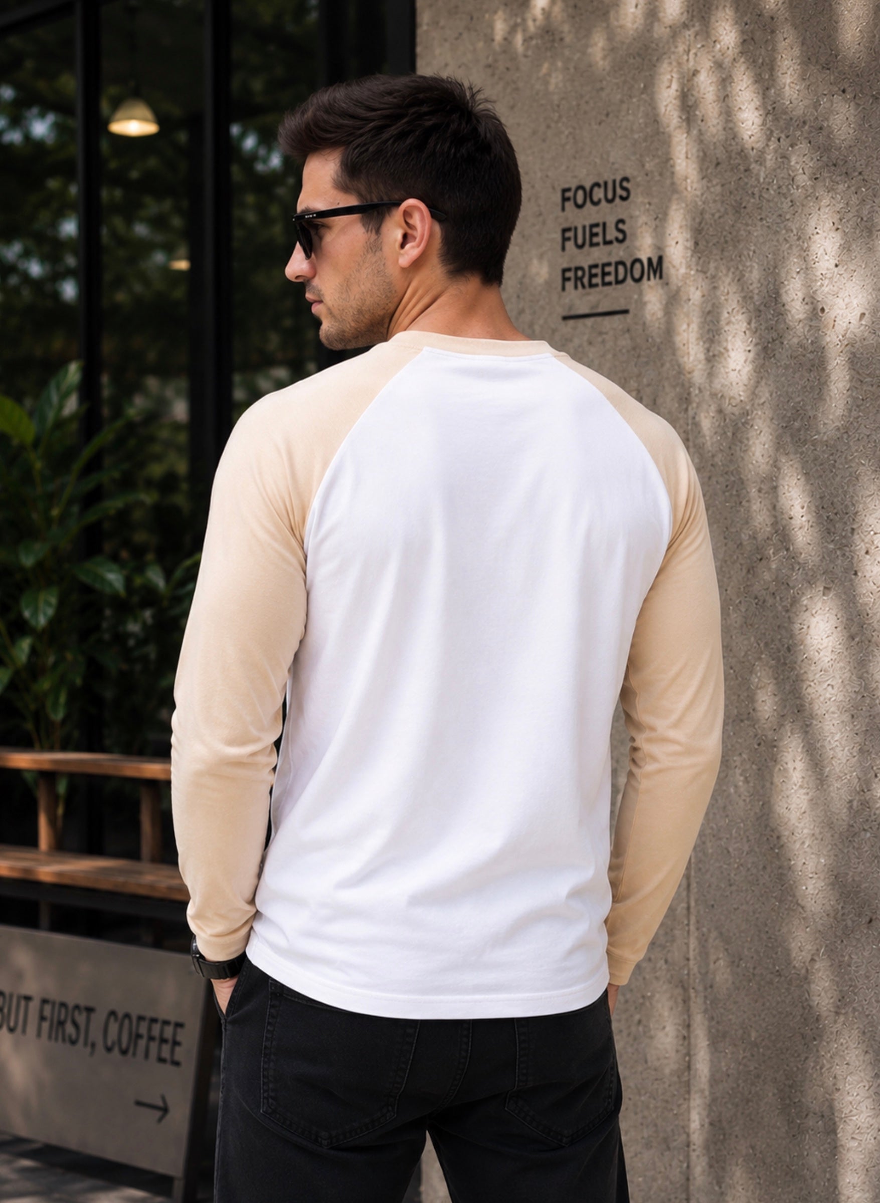 Sandal-White Full Sleeve T-Shirt