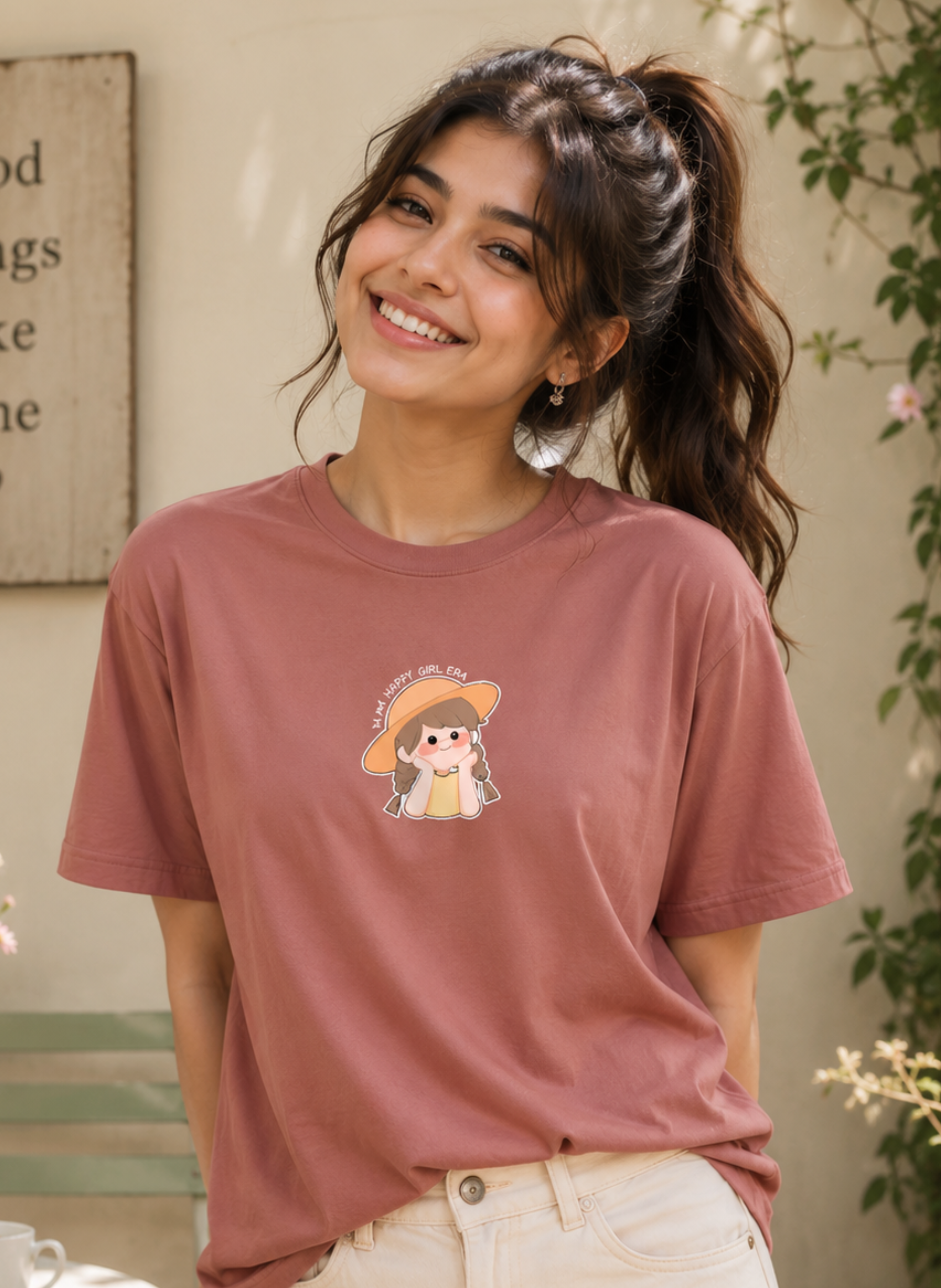 Happy Girl Half Sleeve T-Shirt